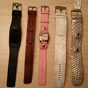 Pink Fossil watch w 5 interchangeable bands