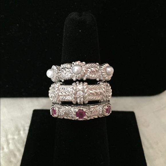 Judith Ripka Sterling Silver Estate-Inspired Rings