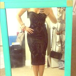 Body con lace, black, midi dress w tags!