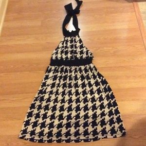 Houndstooth halter dress