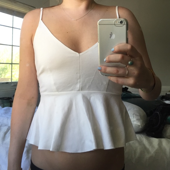 White peplum top