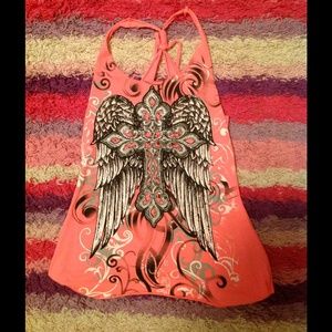 Hot pink cross tank top !