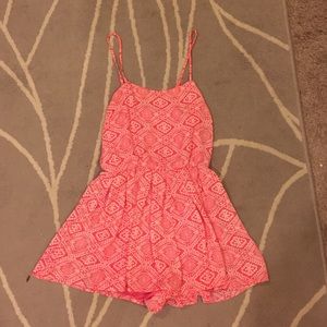 Pink and white romper