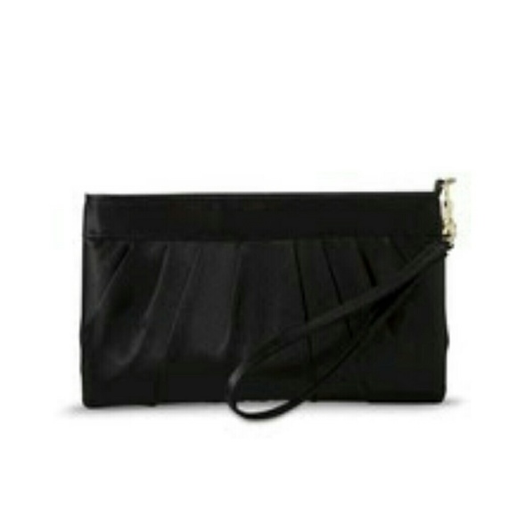 NEW Satin Pleated Clutch with Removable Wristlet