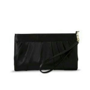 NEW Satin Pleated Clutch with Removable Wristlet