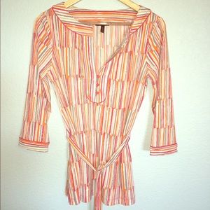 BCBG Maxazria top with belt size M