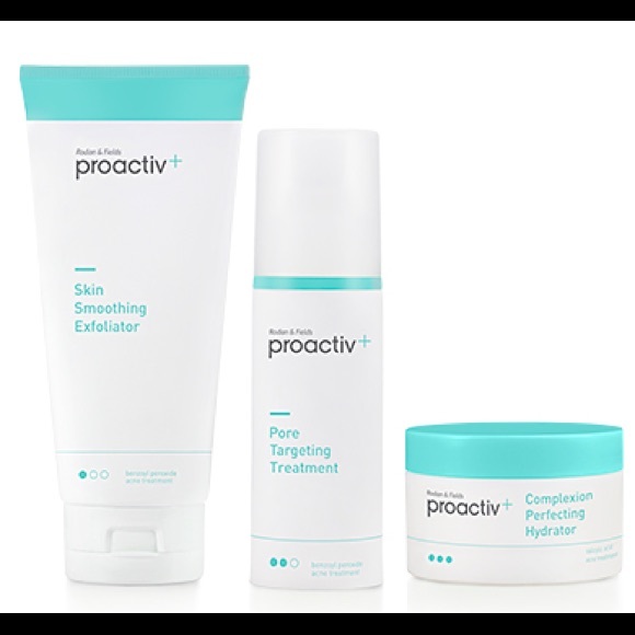 Proactiv+ cleanser, lotion and exfoliator.