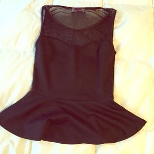 Black peplum top