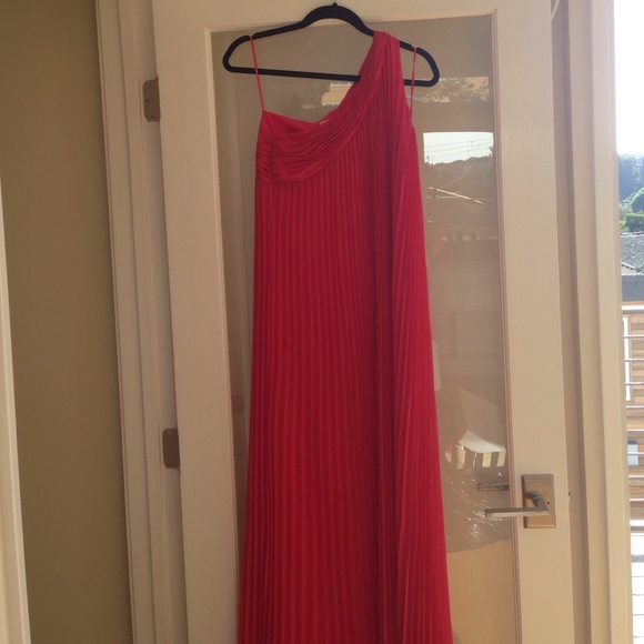 Halston Heritage Pink Crepe Floor length Dress
