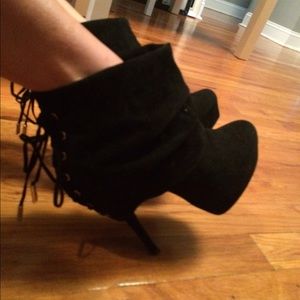 Black suede ankle boots
