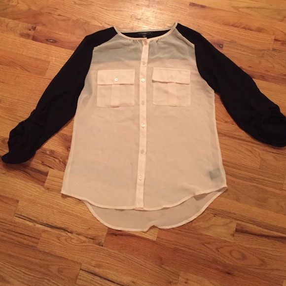 Sanctuary Clothing Color Blocked Button Up Blouse