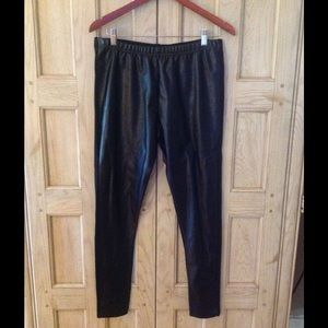 Black Leather Like Leggings