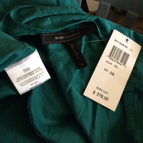 BCBGMaxAzria Teal Peasant Blouson - Picture 4 of 4