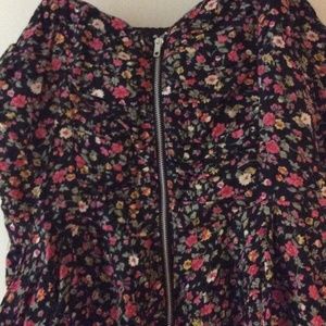 Short floral dress that could be worn as a top