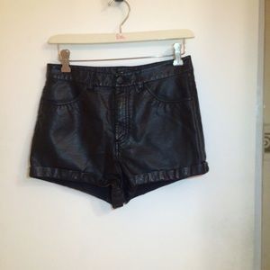 H&M Leather High Waisted shorts