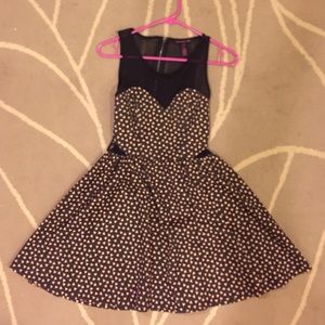 Black and light pink sweetheart dress