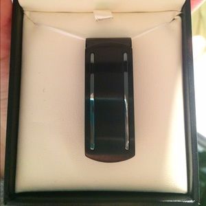 Men's Money Clip Black Steel and Hematite NIB!