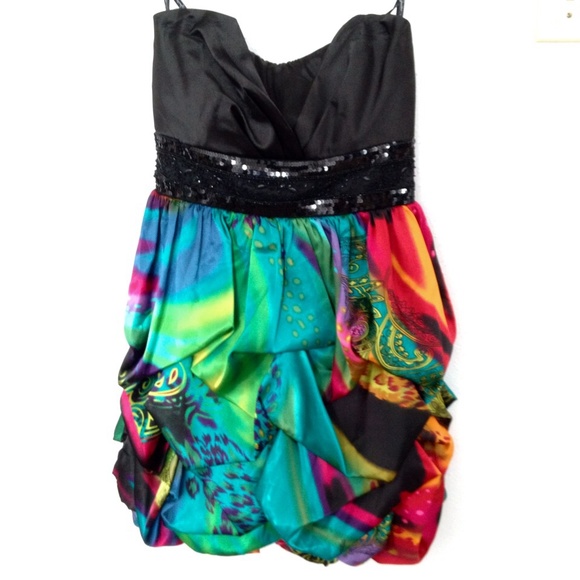 🌈Vibrant Sequin Strapless Dress🌈