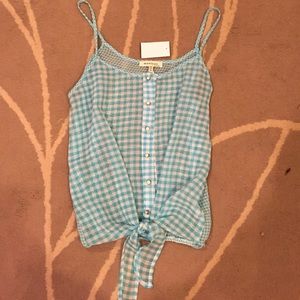 Light blue checkered tank