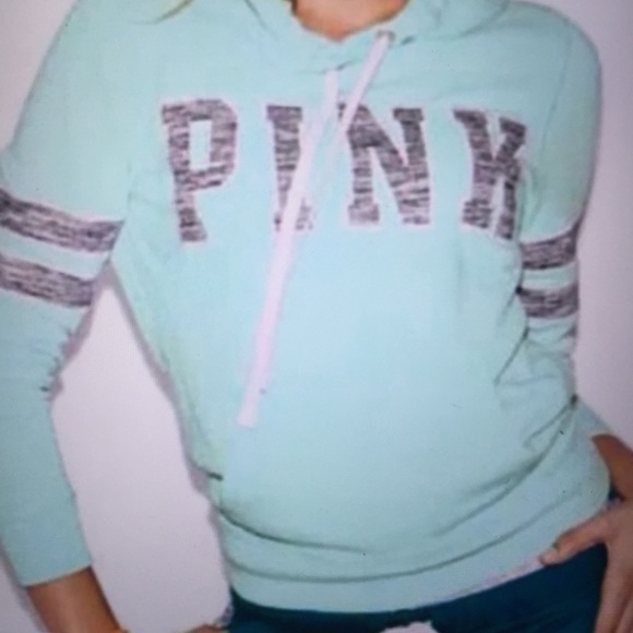VS PINK XS MINT & MARBLE HOODIE