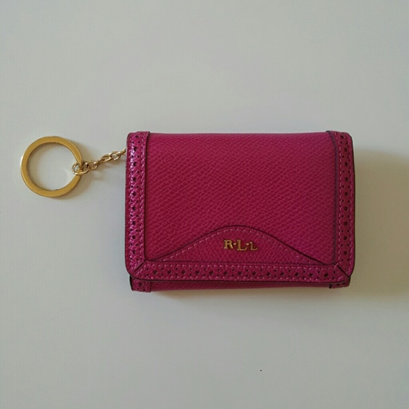 FUSHIA EMBOSSED RALPH LAUREN MINI WALLET