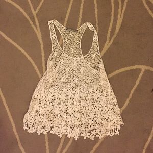 Cream lace tank