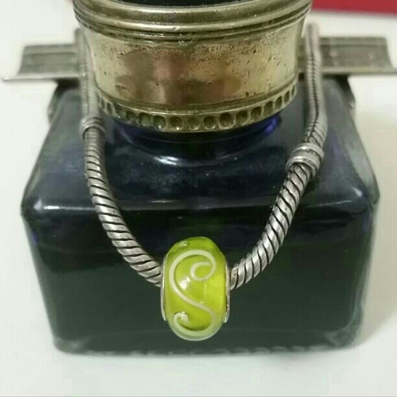 Green Murano glass bead for Pandora