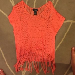 Pink fringe shirt