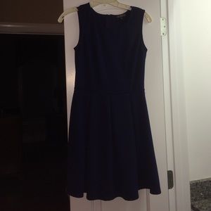Navy dress with textured fabric