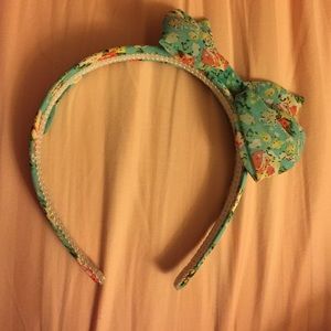 NEW blue flower design headband with bow