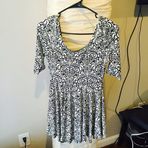 Black and white mini dress