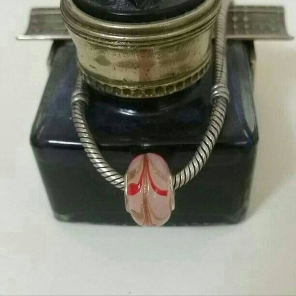 Pink Murano glass bead for Pandora