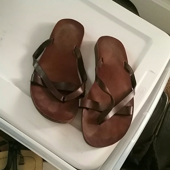 Bown leather sandals real leatger