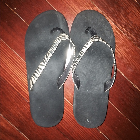 Zebra flip flops