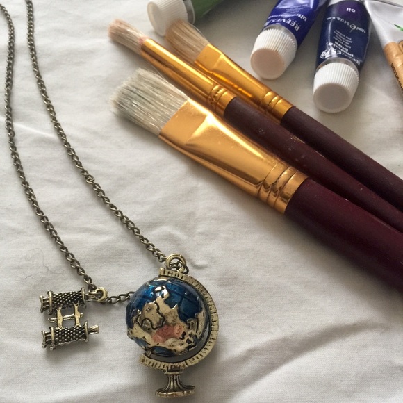 Wanderlust globe necklace