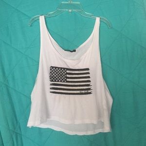 Brandy Melville cropped American flag tank top!