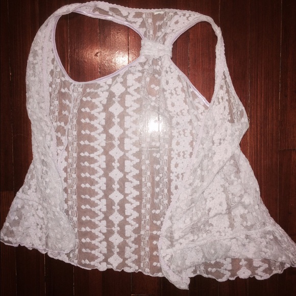 Light pink lace vest