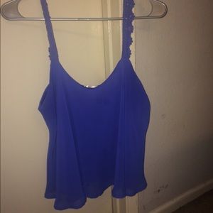 Blue chiffon tank