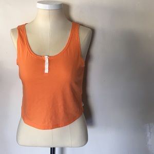 Orange Cropped Shirt