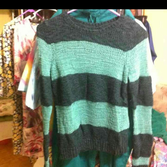 Green striped sweater
