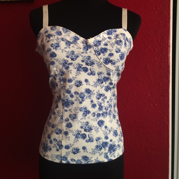 H&M crop rose bustier