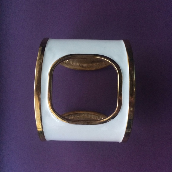 Goddess Arm Cuff- White w/ Gold Trim