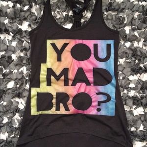 Black High Low "You Mad Bro?" Tank