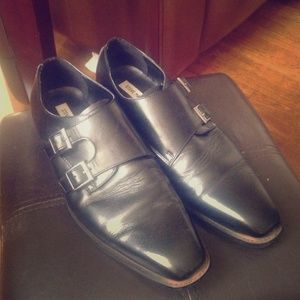 Black double monk Steve Madden shoes