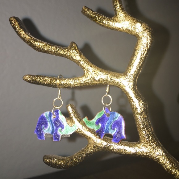 Handmade elephant earrings