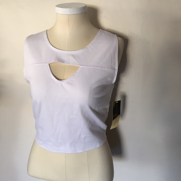 White Cropped Tee