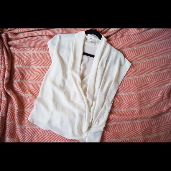 All Saints cream silk blouse
