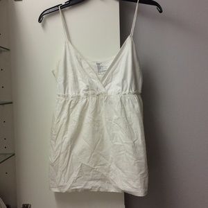 White cross cross spaghetti strap tank