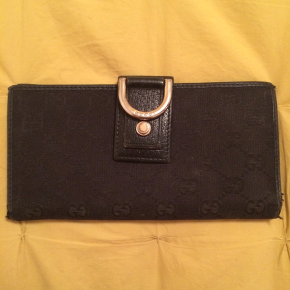 Gucci Abbey GG Canvas Leather Long Wallet
