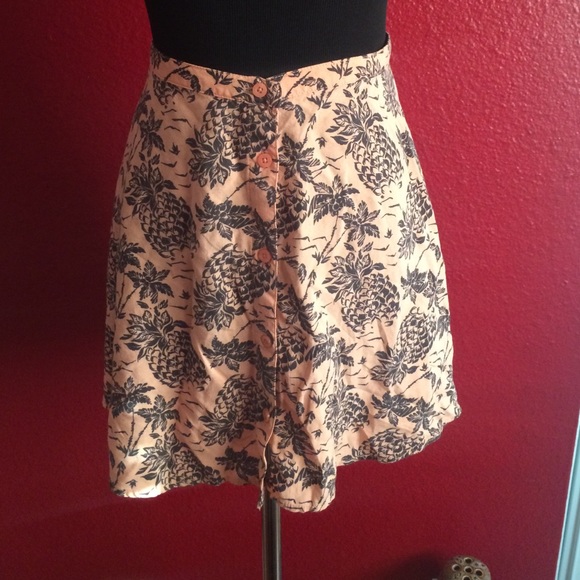 🍍AERO pineapple print buttoned circle skirt🍍